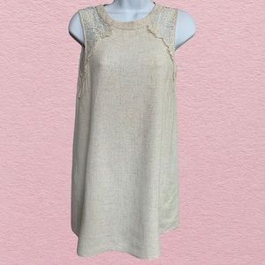 3/$30 Monteau Linen Blend Shift Dress S